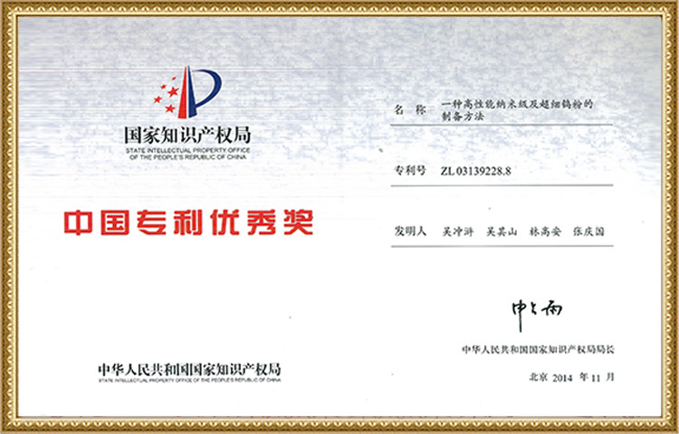 Excellent Patent Award of China